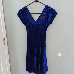 Forever 21 Cobalt Blue Velvet Mini Dress